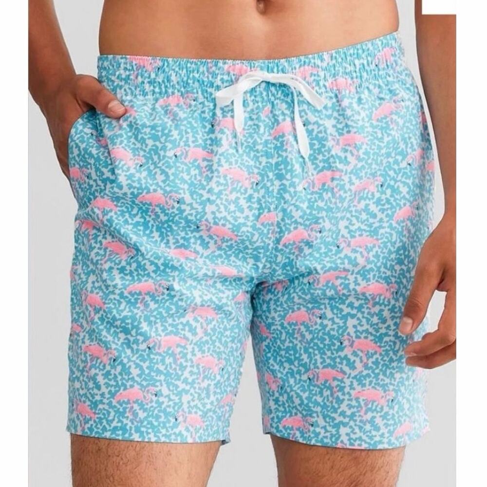 Chubbies The Domingos Are Flamingos Stretch Swim Trunks Size XL 7" inseam EUC